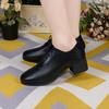 Thick Heel Single Shoes Female Real Soft Leather Autumn New Fashion Versatile Small Leather Shoes Medium Heel Deep Mouth Women's Shoes