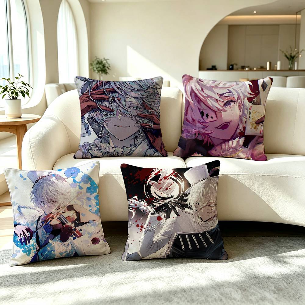 N-Nikolai Gogol Bungo Stray Dogs Pillow Case Square Double-Sided Sofa Cushion Cover Bedroom Bedside Pillow