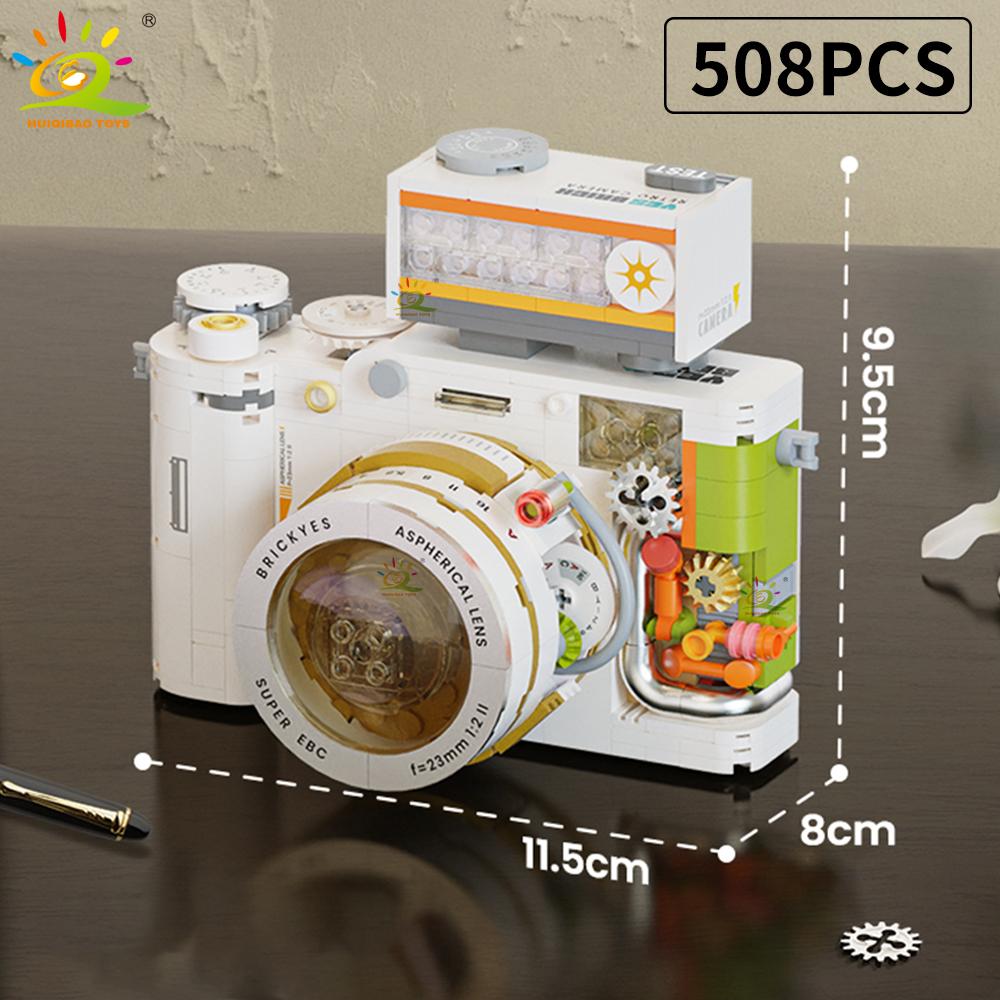 Non-Toxic Simulation Retro Camera Model Micro Building Blocks Mini Bricks Assemble Children Toys Desk Home Decoration Kids Gift
