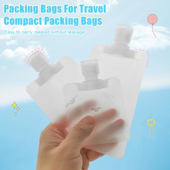 12Pcs Travel Toiletry Packing Bags Portable Makeup Pouches Leak-Proof Refillable Clear Lotion Liquid Containers