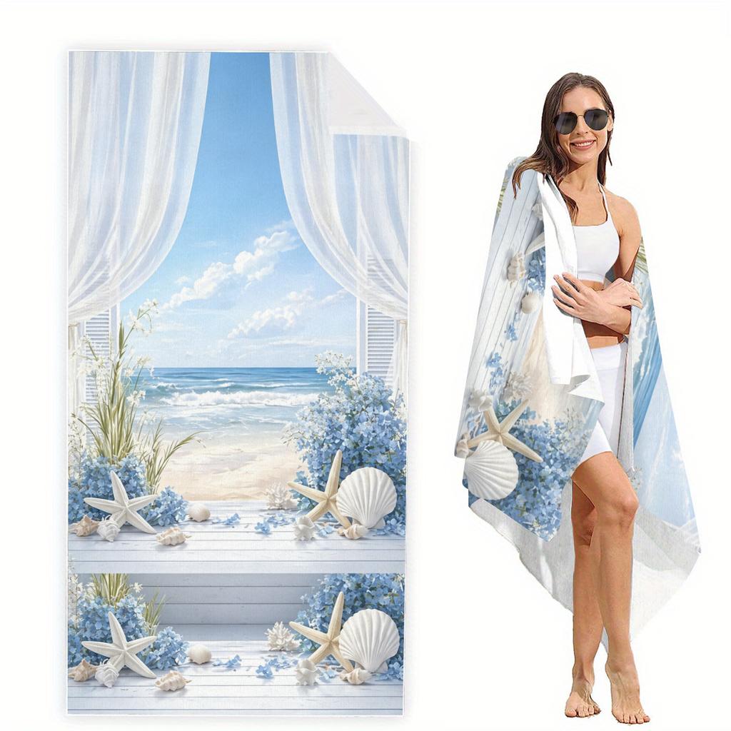 Versatile Polyester Beach Towel - Ideal for Swimming, Fitness, Camping, Yoga, Travel and Outdoor Activities