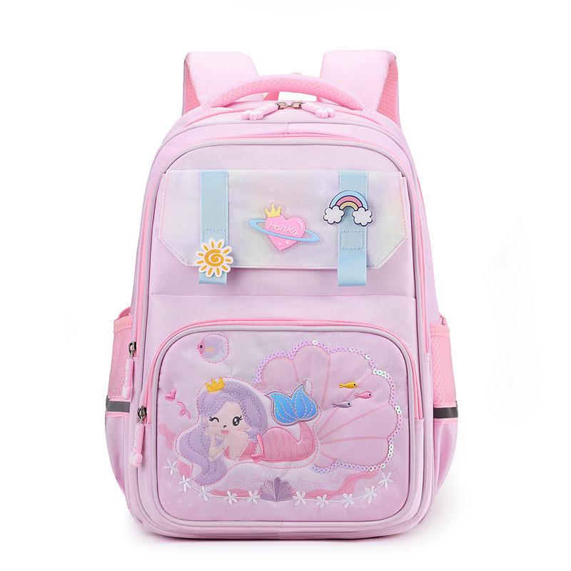 Cute Mermaid Oxford Cloth School Backpack For Girls Lightweight And Spinal Protection