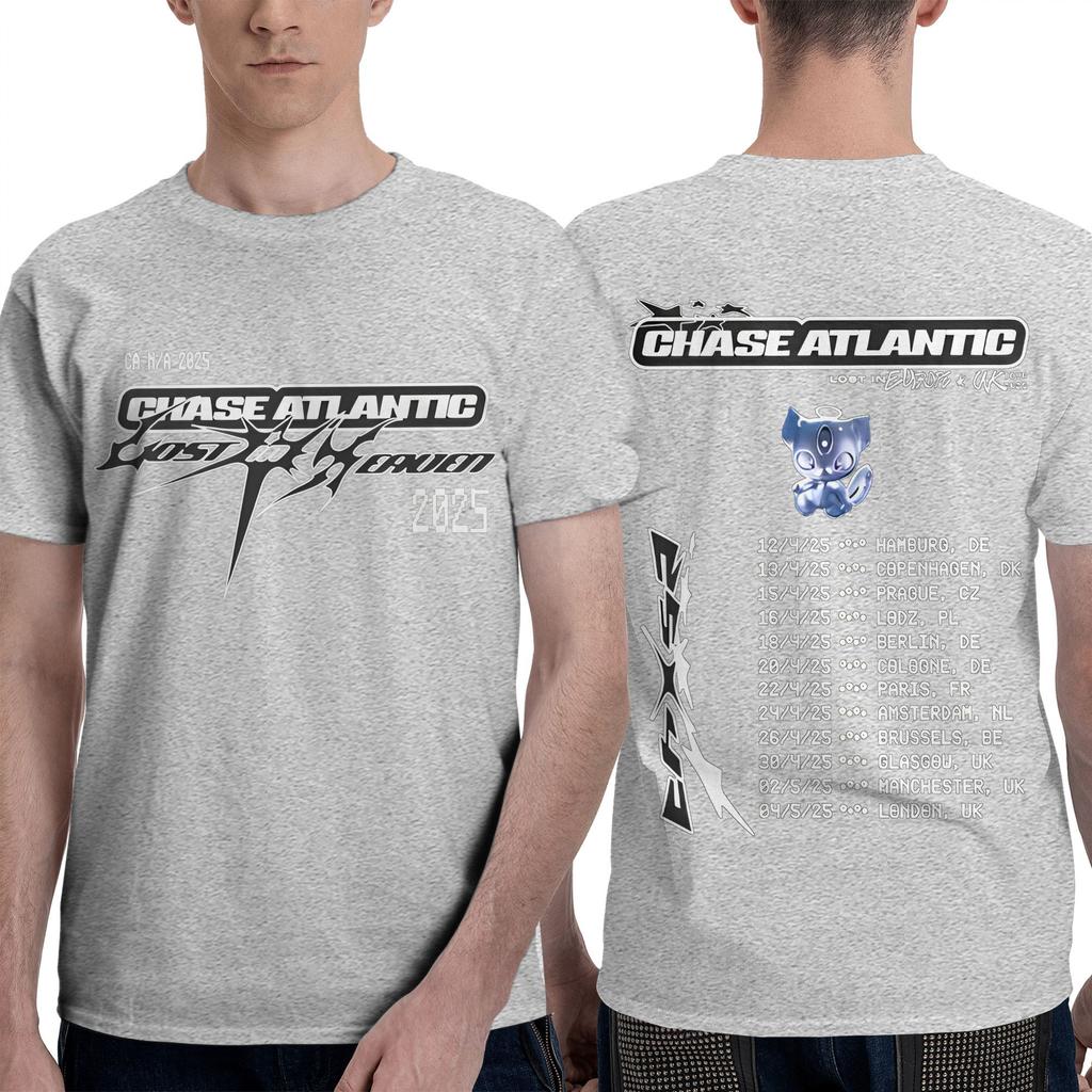 Chase Atlantic  T Shirt Men Music Vintage Pure Cotton T-Shirts Summer Round Neck Hipster Tee Shirt Pattern Oversized Tops