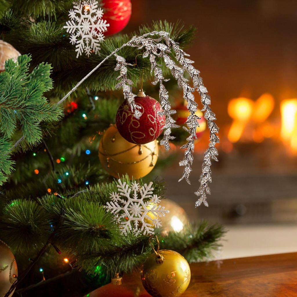 Christmas Picks Glitter Branches Decorations Christmas Picks For Crafts For Indoor Holiday Winter Fall Mantle Outdoor Fireplace