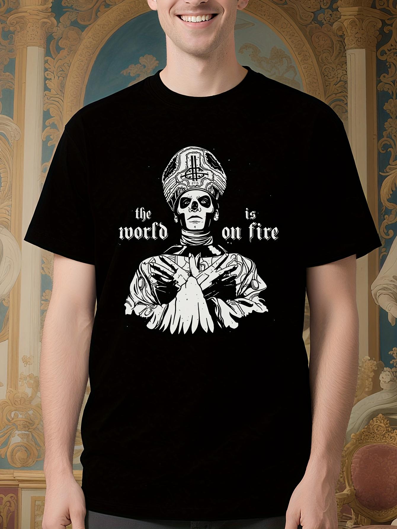 Gothic Rock Graphic Tshirt - Black Heavy Metal Tee with T... XXL