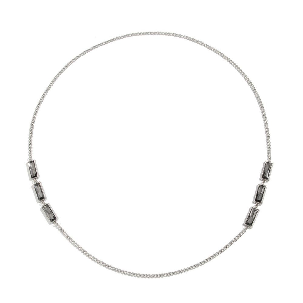 Long Pendant Square Pendant Necklace Vintage Style Metal Chain Choker Necklace Minimalist Style Exquisite Design Women Jewelry