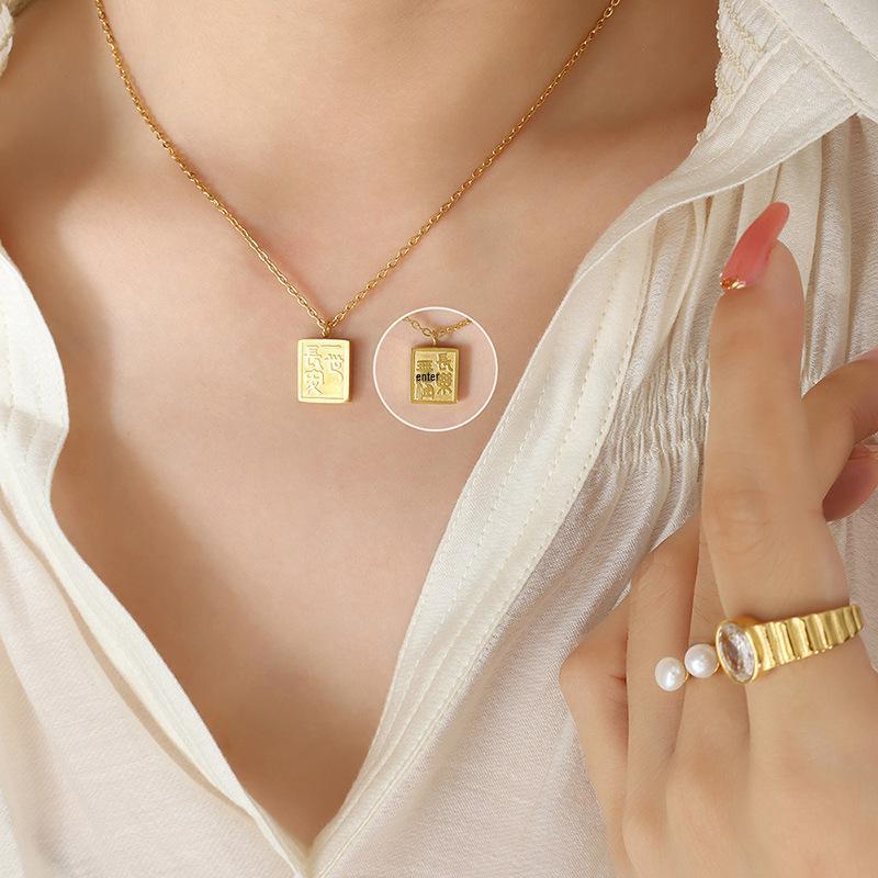 18k Plated Retro Yishi Chang an Pendant Necklace for Women