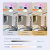 6-blades E27 Screw-on Household Silent Fan Light 3 Speeds Removable RGB Dimming Fan Light For Kitchen Bedroom Small Room