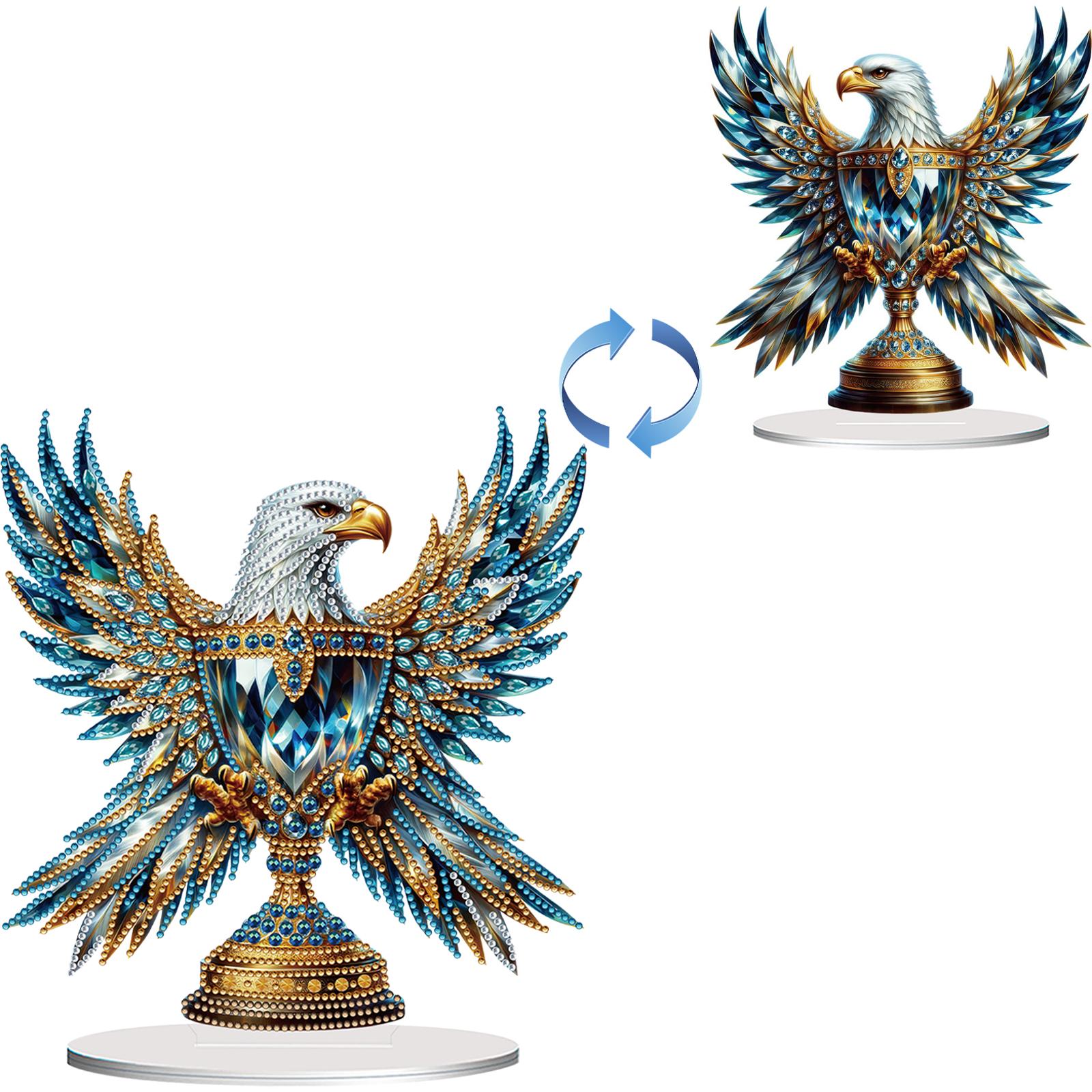 

Acrylic Special Shape Eagle Trophy 5D DIY Diamond Art Tabletop Decorations Diamond Painting Desktop Decors for Home Office Decor