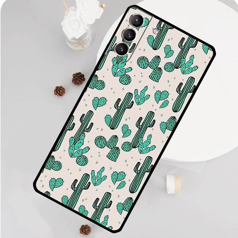 Cactus Pattern Case For Samsung Galaxy S22 S23 Ultra Note 20 Note 10 Plus S9 S10 S20 S21 S23 FE Back Cover