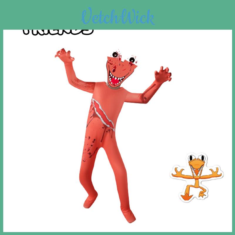 Roblox Rainbow Friends Orange Jumpsuit Kostüm für Kinder mit atmungsaktivem Polyesterstoff