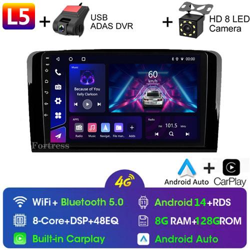 Android 14Car Radio Stereo Multimedia Player GPS For Mercedes Benz M-Class W164 GL-Class X164 ML GL RDS Carplay 2 Din Head Unit