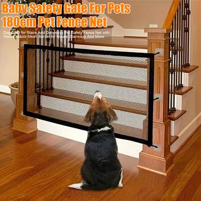 Dog Gate Pet Screen Mesh Gate Baby Puppy Indoor Safety Fence Guard with Hooks for House Stairs And Doorways