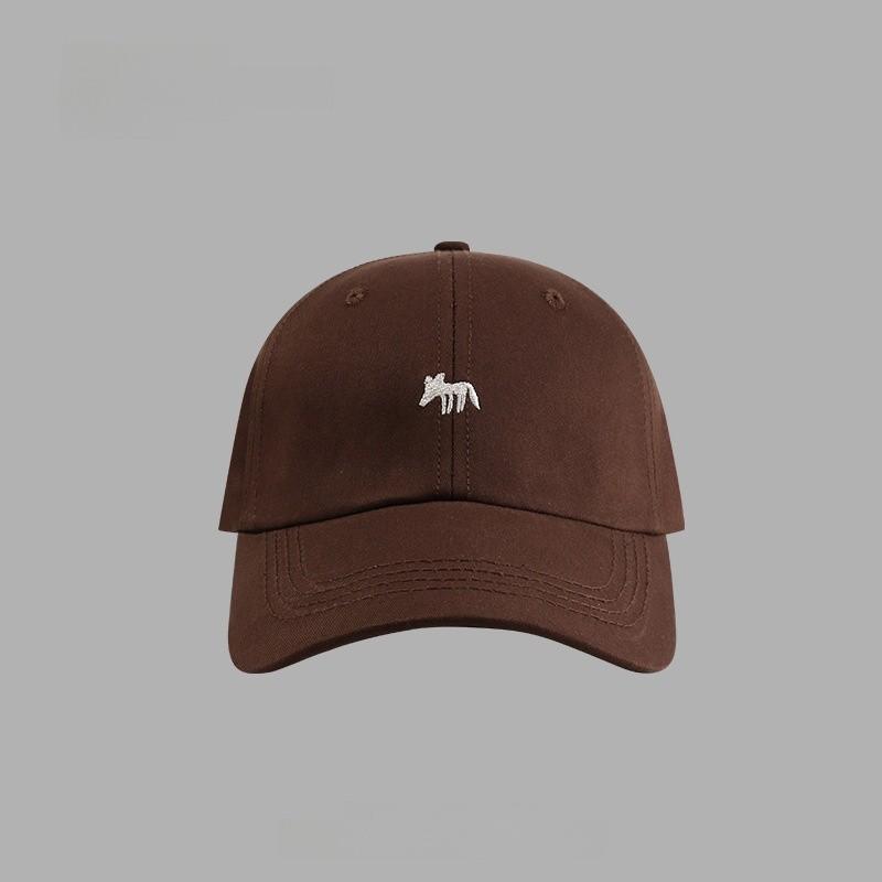 Small Fox Embroidered Baseball Cap With Sun Protection For Outdoor Activities