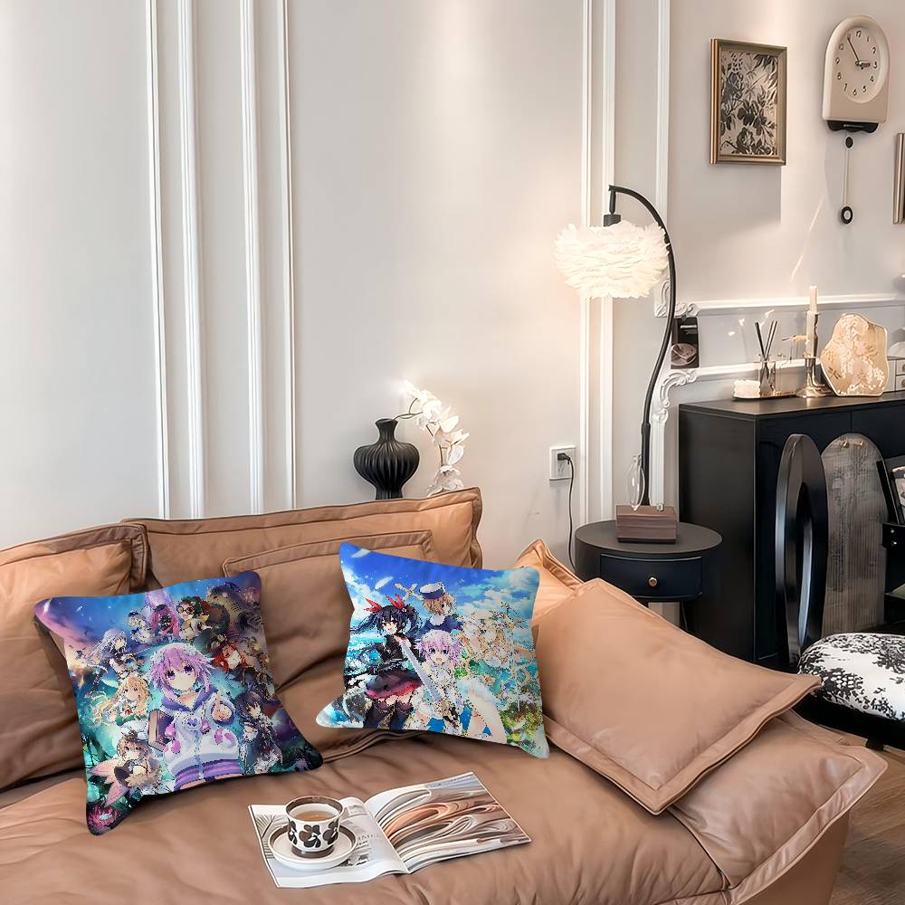 Anime H-Hyperdimension N-Neptunia Pillow Cushion Cover Pillowcase Living Room Sofa Home Decor Customized