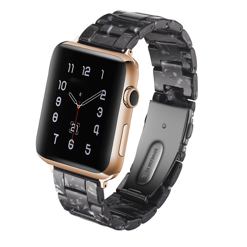 Resin Strap for Apple Watch Band 44mm 40mm 42mm 40mm Accessoreis Luxury Watchband Belt Bracelet iWatch Series 3 4 5 Se 6 Band