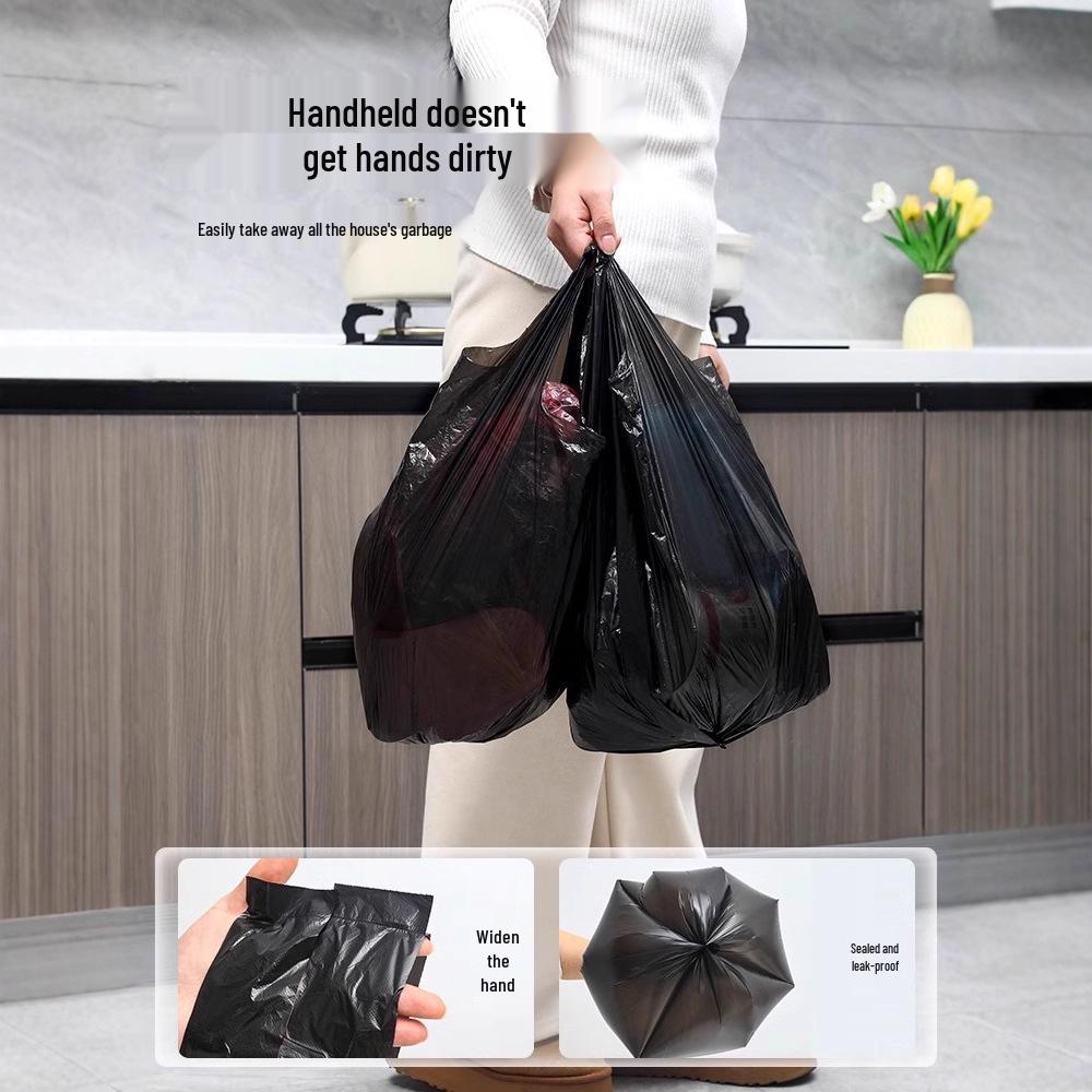 Household Large Black Disposable Trash Bags - Thick and Economical for Kitchen and Office Use