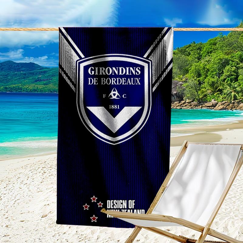 Giron-de Football Crest Printed Beach Towel, Super Soft Microfiber, Perfect Gift Birthday, for Pool, Beach, Travel, for Family and Friends