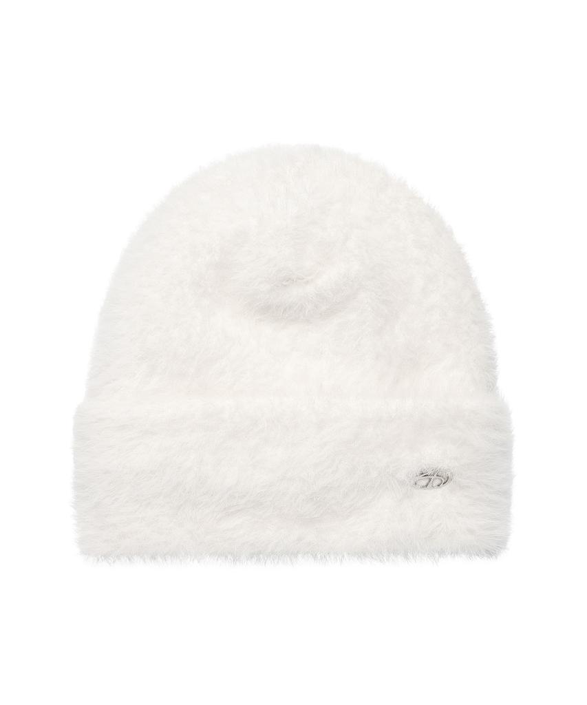 AMES-WORLDWIDE Fur Beanie Ivory