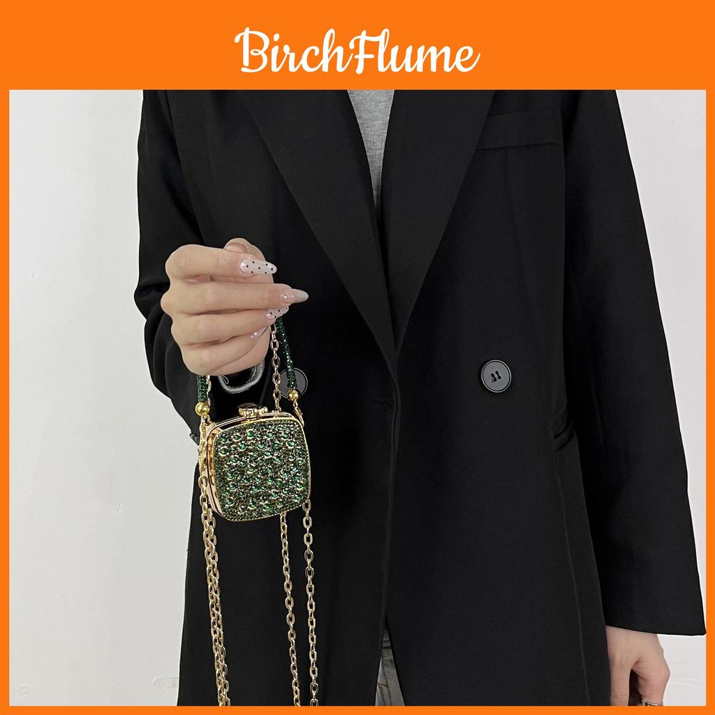 Acrylic Mini Square Bag With Glitter Sequins And Shoulder Strap For Daily Use