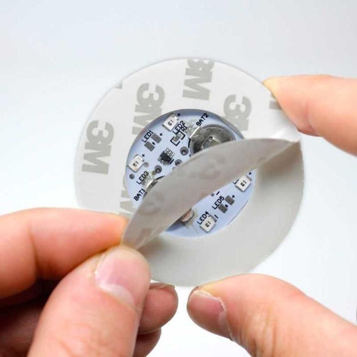 SHOP-STORY - GLASS LIGHT : Dessous de Verre Lumineux LED Autocollant Multicolore