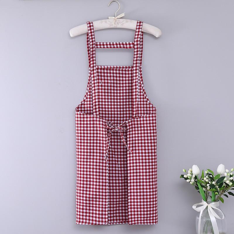 Cotton Apron Kitchen Cooking Sleeveless Oil-Resistant Unisex Adult In Stripe/Check 75x70cm