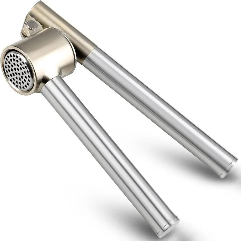 Stainless Steel Manual Ginger Garlic Press Peeler Cleaning Brush Set Garlic Chopper Kitchen Tool DIY Garlic Mincer