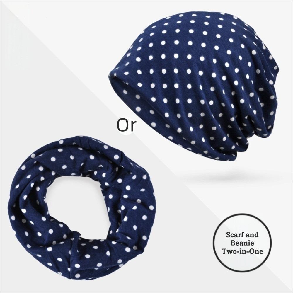 Versatile Slouchy Beanies Skullies Hat Korean Style Polka Dot Hat Casual No Brim Cap