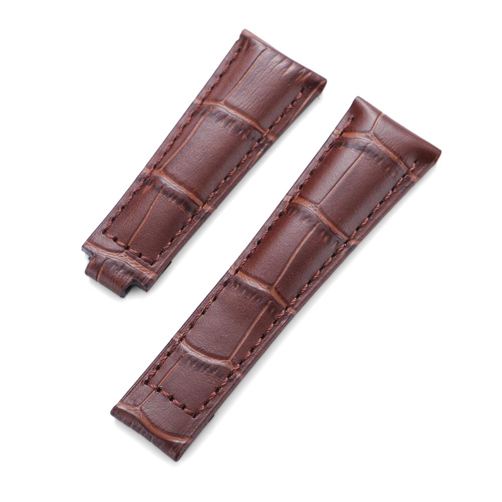 20mm Genuine Leather Watch Band for Rolex Water Ghost SUBMARINER Yacht-Master DAYTONA GMT Slub Cowhide Straps Watch Accessories