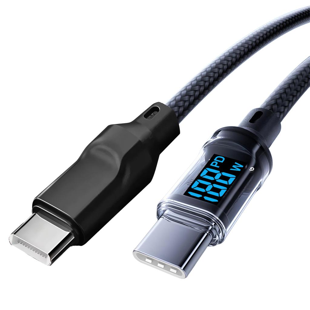 Digital Display Type C To C Cable PD Fast Charging USB C Data Cord Compatible with iPhone15 16 Samsung Huawei Tablet