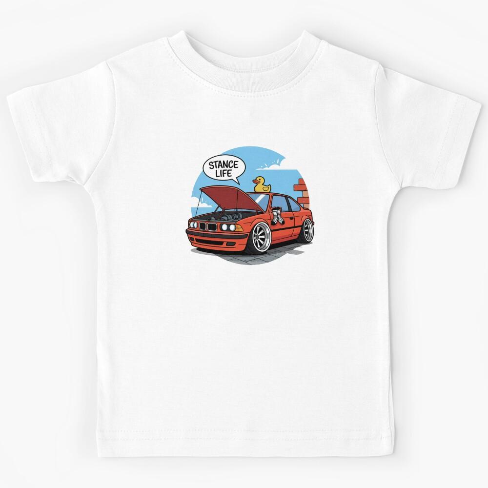 Stance Life Cartoon Car Duck Design Kids T-Shirt 140