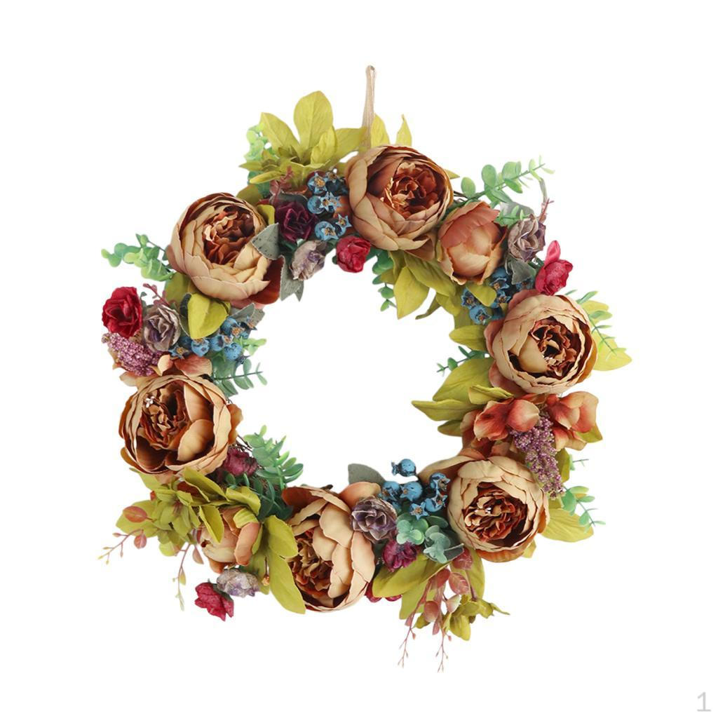 Artificial Rattan Peony Flower Wreath Door Wedding christmas