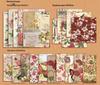 Retro Floral Imprint Greeting Journal Gift Box with English Stickers