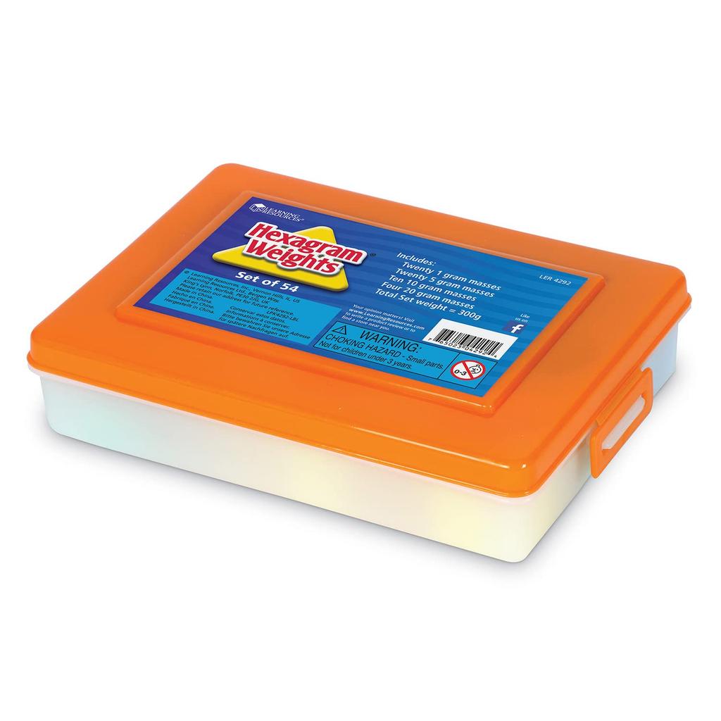 Learning Resources Math Teaching Material Hexagonal Weight Set, 54 Pieces, LER4292 (Authentic Product)
