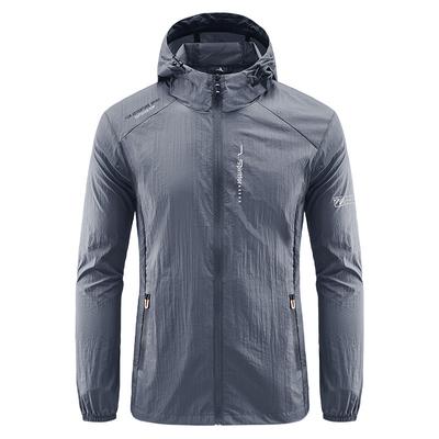 Herren Sommer Einfarbig Kapuzenjacke Einfach Slim Sonnenschutz Outdoor Sportjacke