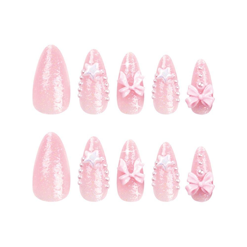 Long Almond Fake Nials Elegant Press on Nails Manicure False Nails  Women