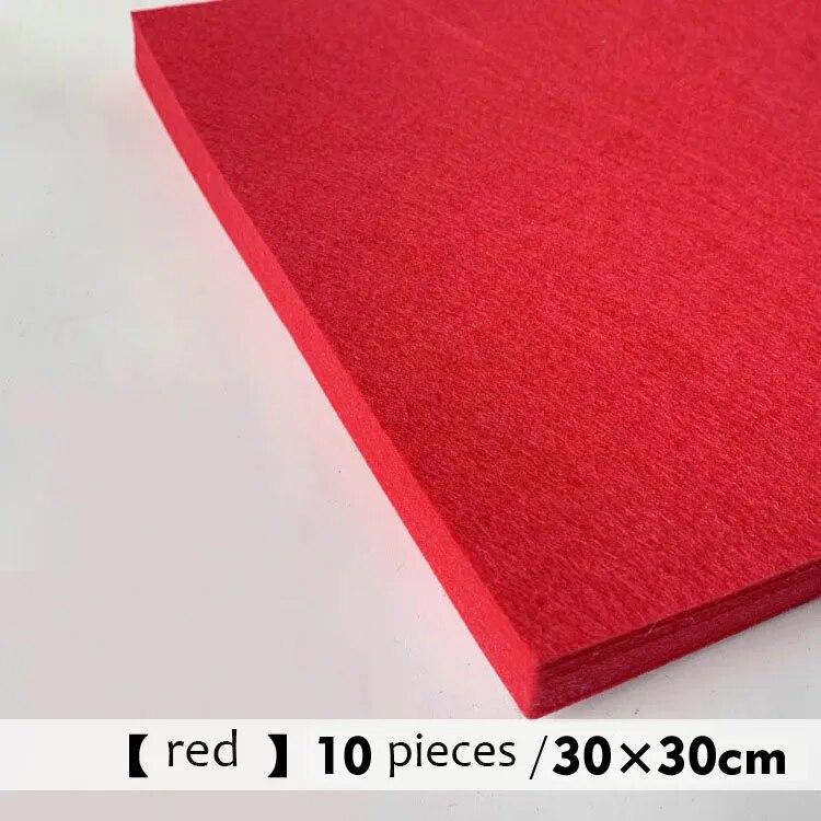 10Pcs Soft Felt Fabric Sheet Assorted Color Patchwork Sewing DIY Craft Squares Nonwoven 1mm Thick Handmade Fabric Weaving