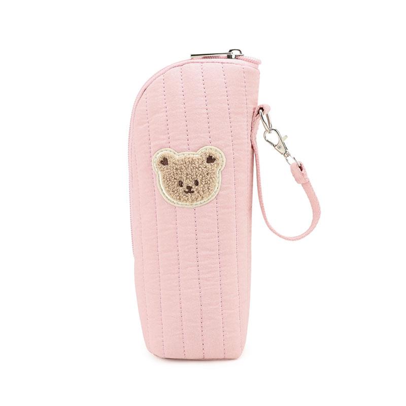 Design Baby Bottle Tote Bag With Aluminum Foil Insulation Bags Cute Bear Water Bottle Thermal Storage Pouch With Stroller Hook