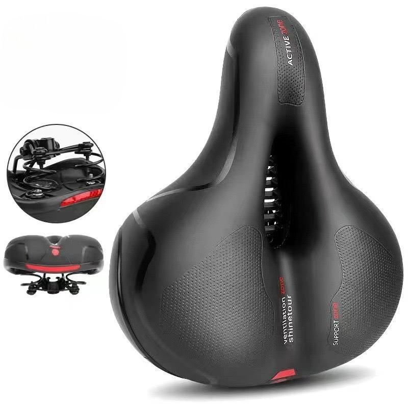 Hollow Breathable Bicycle Saddle for Men and Women - MTB Road Bike Seat with Shock Absorbing Comfort Design for Enhanced Safety
