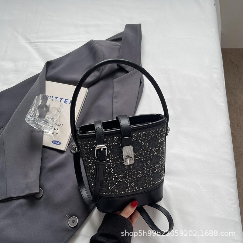 Light Luxury Bucket Bag, New Fashionable Portable Shoulder Bag, High-quality Texture, Large-capacity Small Bag, Oblique Span Bag for Women