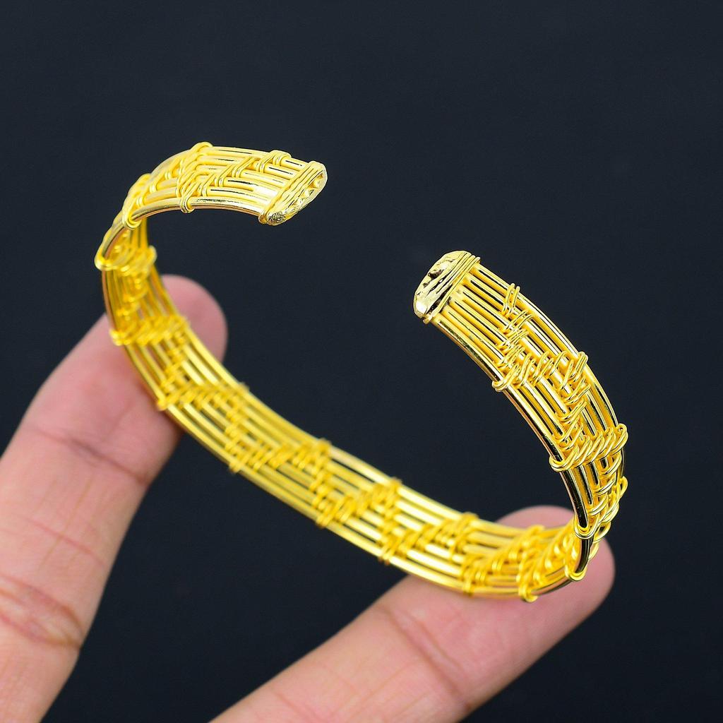 Gold Plated Wire Wrapped Desiogner Bangle