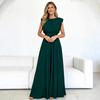New ebaye hot sale pleated dress long dress waist dress dress