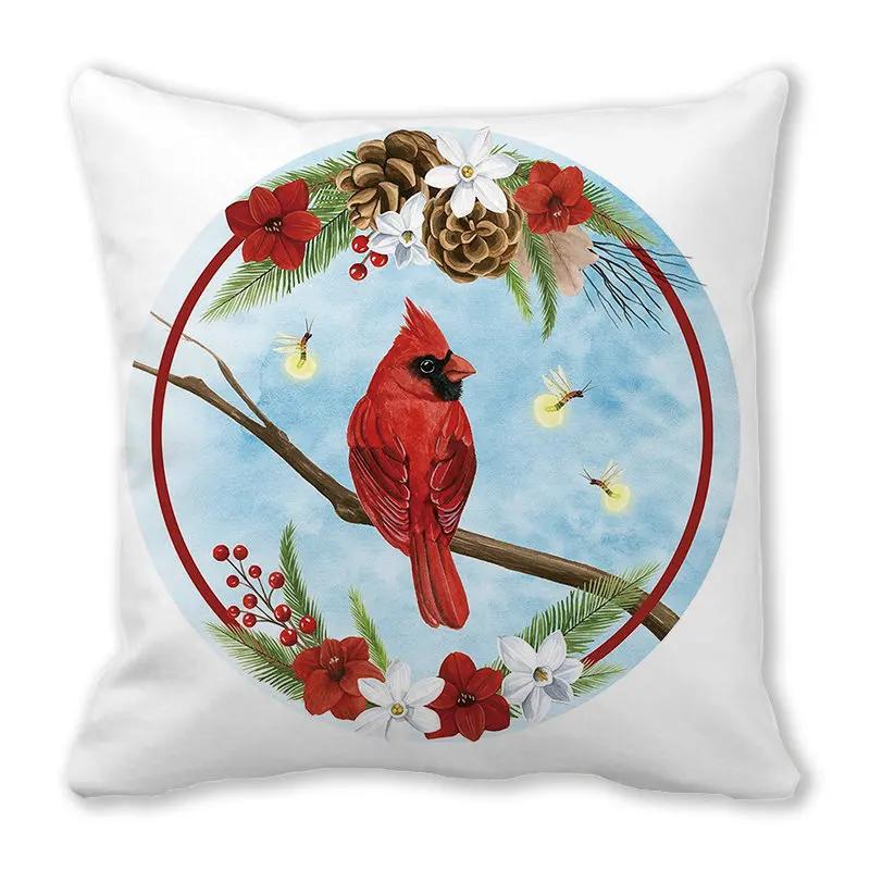 Christmas Theme Atmosphere Printed Pattern Cushion Cover Home Living Room Sofa Decorative Pillow 45x45cm