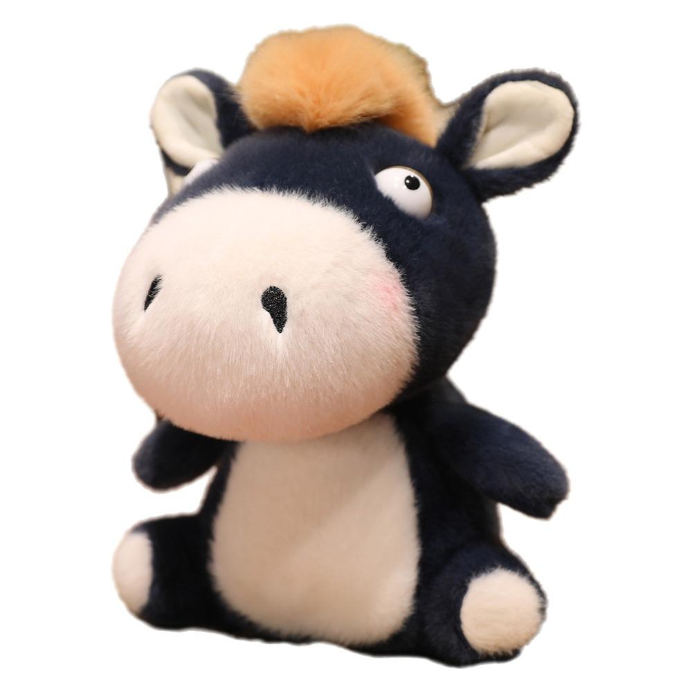 

Chinese Style Stuffed Animal Toys 18/25cm Zodiac Pony Figurine Cartoon Steed Doll Home Decoration 18CM темно-синього кольору