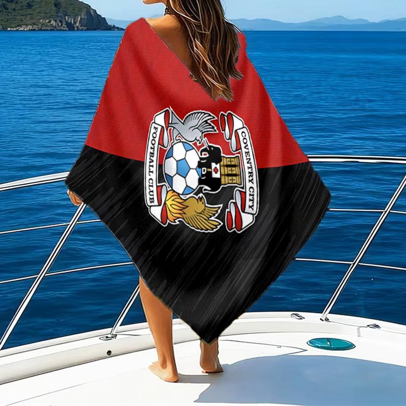Strandtuch mit aufgedrucktem Wappen des Coven-try Football Club, superweiche Mikrofaser, perfektes Geschenk zum Geburtstag, für Pool, Strand, Reisen, für Familie und Freunde