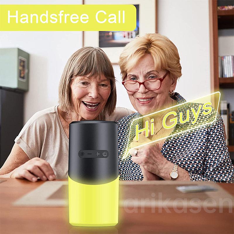 Wireless Bluetooth Outdoor Speaker Camping with 7 Color LED Lights TF Card Slot TWS Pairing Bluetooth 5.3 Water Resistant Mic