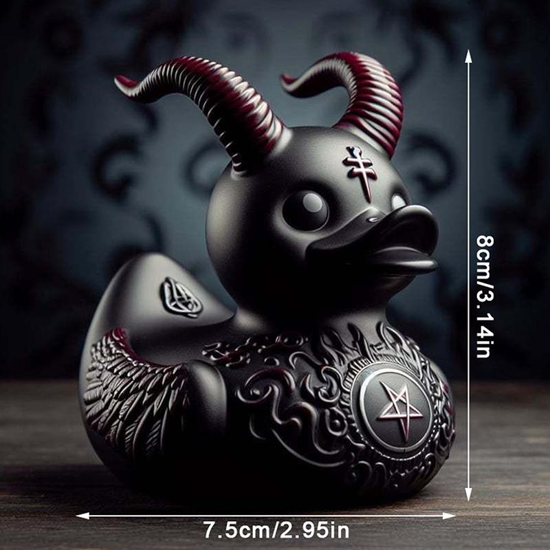 Duck Statue Indoor Gothic Sculpture Punk Animal Figurine Resin Statues Desk Decor Collectible Figurines Satan Duck Tabletop