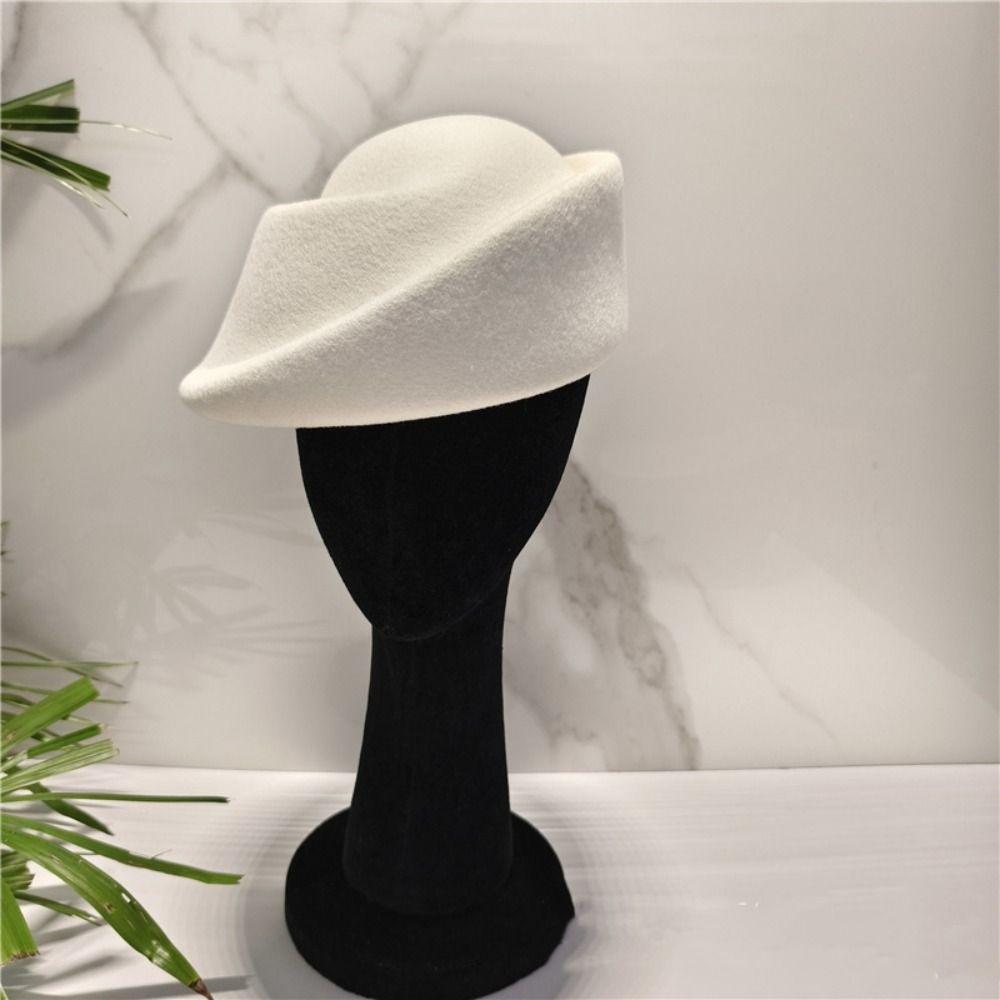 Hepburn Style Wool Pillbox Hat Fedoras Fedora Hat Fashion Woolen Felt Hat Lady