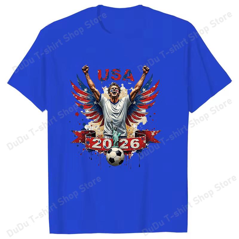 New Unisex Fashion O Neck Tops 2026 Football Printing Shirt Short Sleeve T Shirt Casual Shirt Summer T Shirts Football Fan Shirt