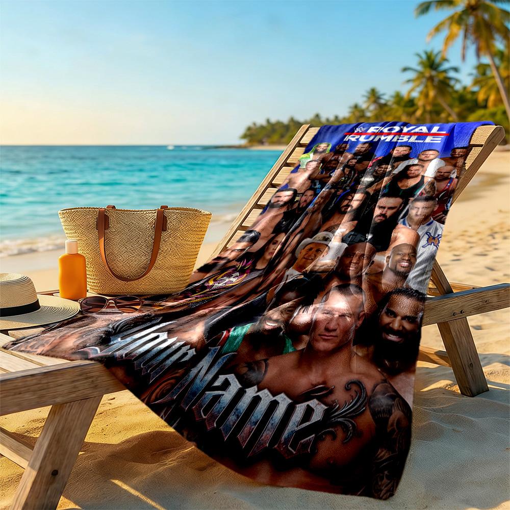 Royal Rumbl Customized Name Beach Towel Super Soft Microfiber Quickdry Fabric Portable for SwimmingBeachCamping Travel Beach AccessoriesGym